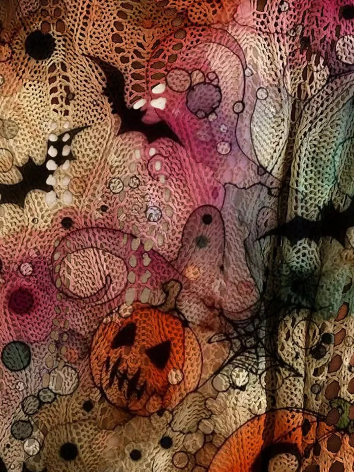 Full Size Halloween Pumpkin Loose Knit Cover Up Plus Size – Mayce Halloween Edit