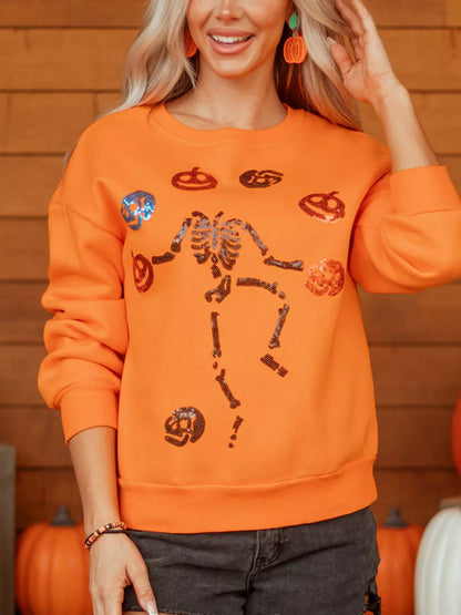 Dancing Critters Sequin Halloween Crew-Neck Sweatshirt – Mayce Halloween Edit