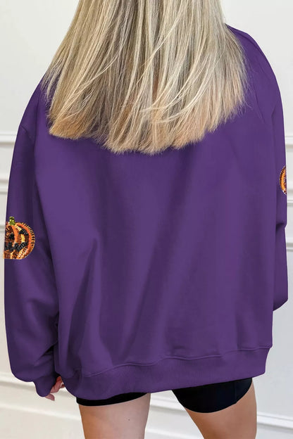 Sequin Pumpkin Spooky Halloween Sweatshirt – Mayce Halloween Edit