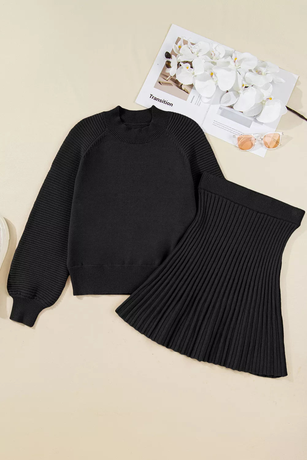 Lena Round Neck Knit Top & Skirt Set by Mayce Elegante — product image 3