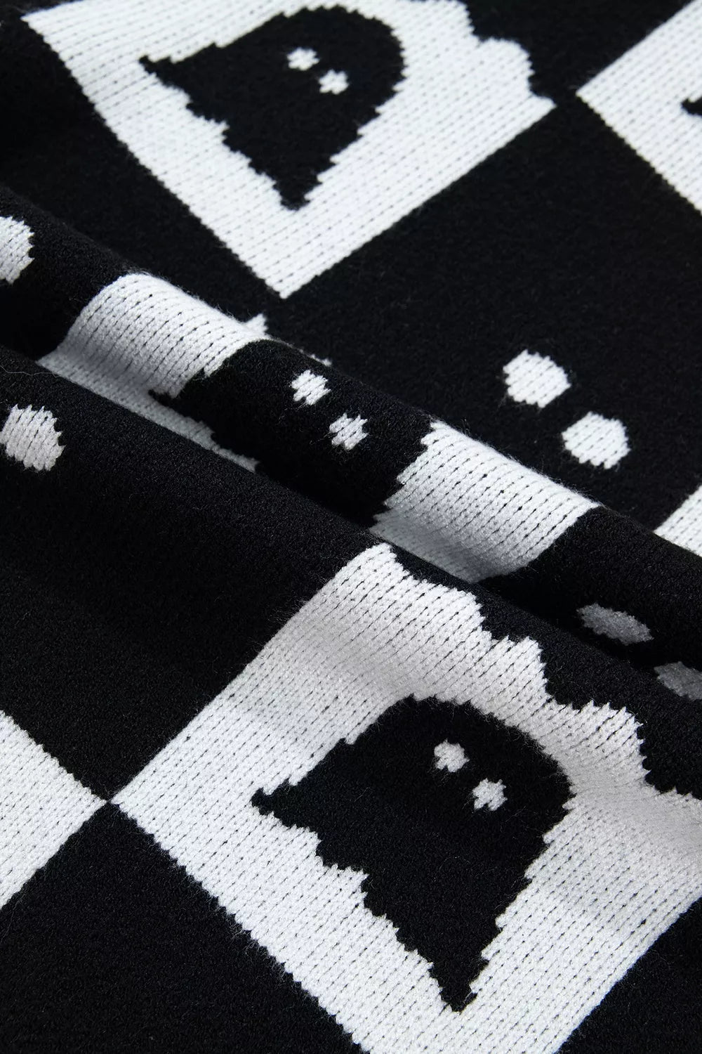 Halloween Ghost Pattern Checkerboard Sweater – Mayce Halloween Edit