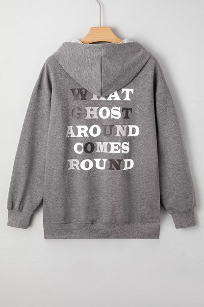 Halloween Ghost Print Mineral Wash Oversize Hoodie – Mayce Halloween Edit