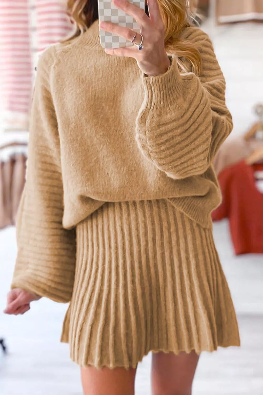 Amara Ribbed Knit Top & Skirt Set by Mayce Elegante — product image 1