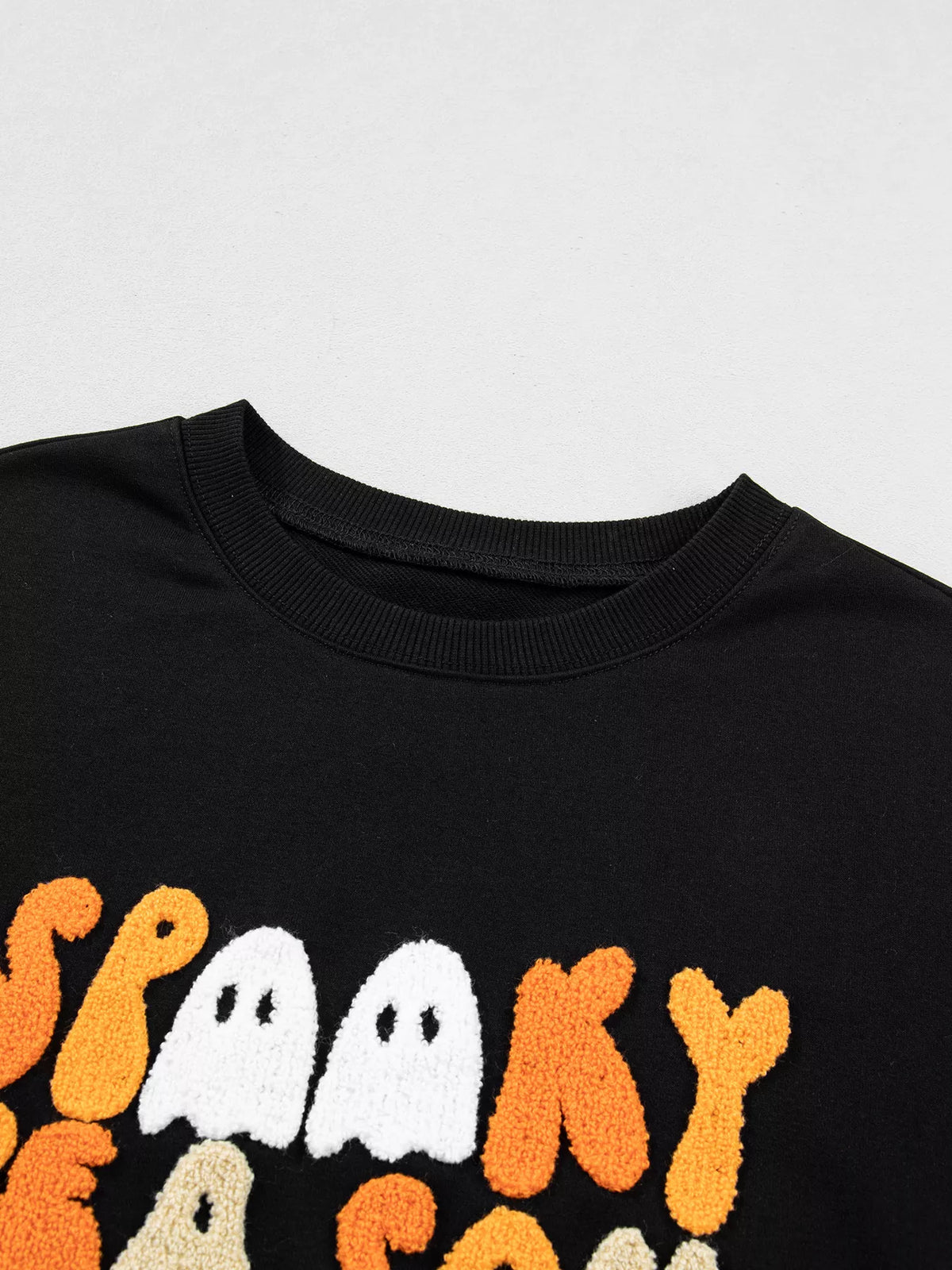 Embroidered Spooky Season Long Sleeve Round Neck Sweatshirt – Mayce Halloween Edit