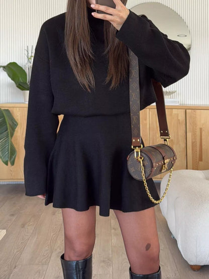 Elise Mock Neck Knit Top & Flared Skirt Set by Mayce Elegante — product image 5