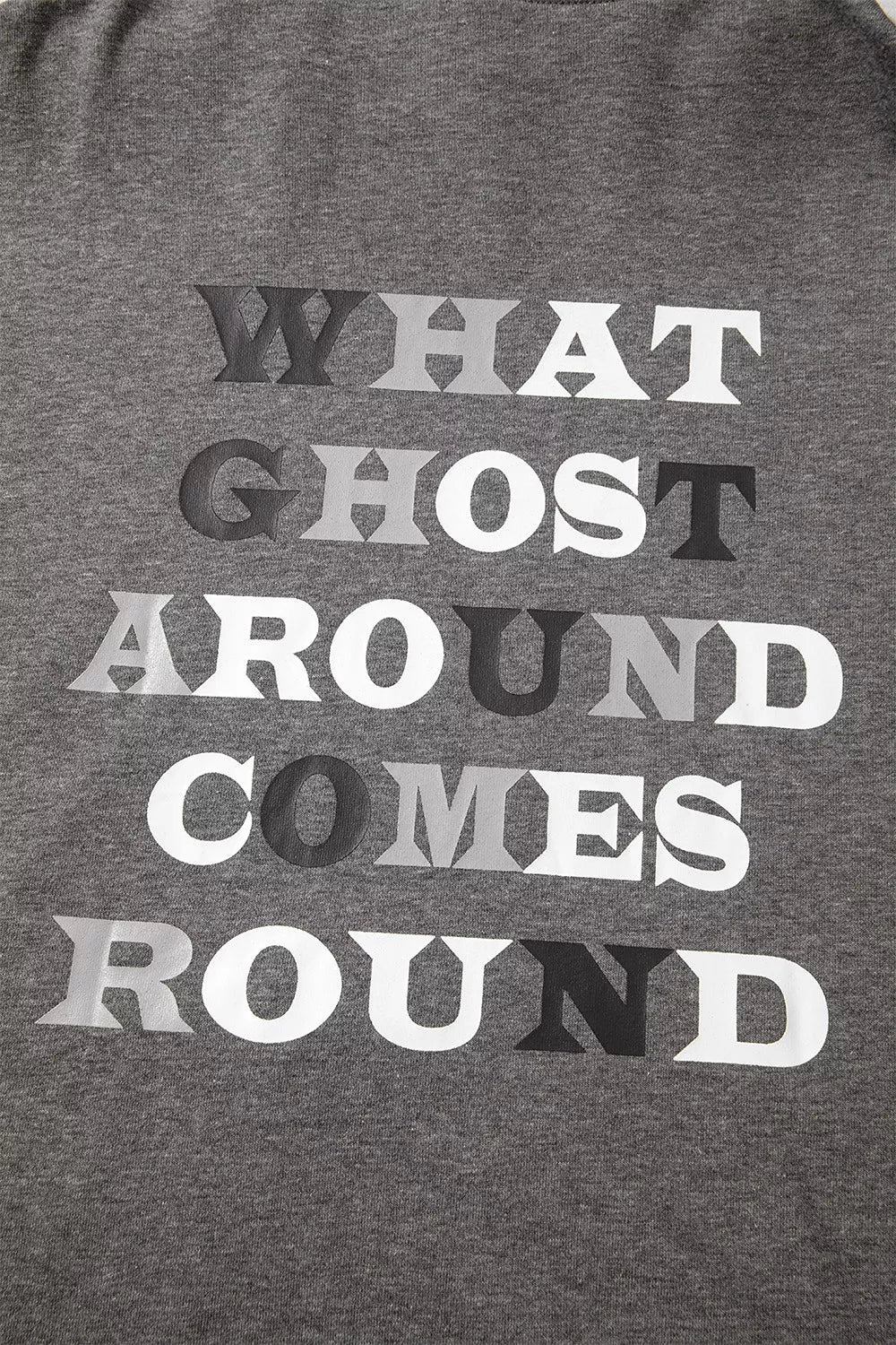 Halloween Ghost Print Mineral Wash Oversize Hoodie – Mayce Halloween Edit