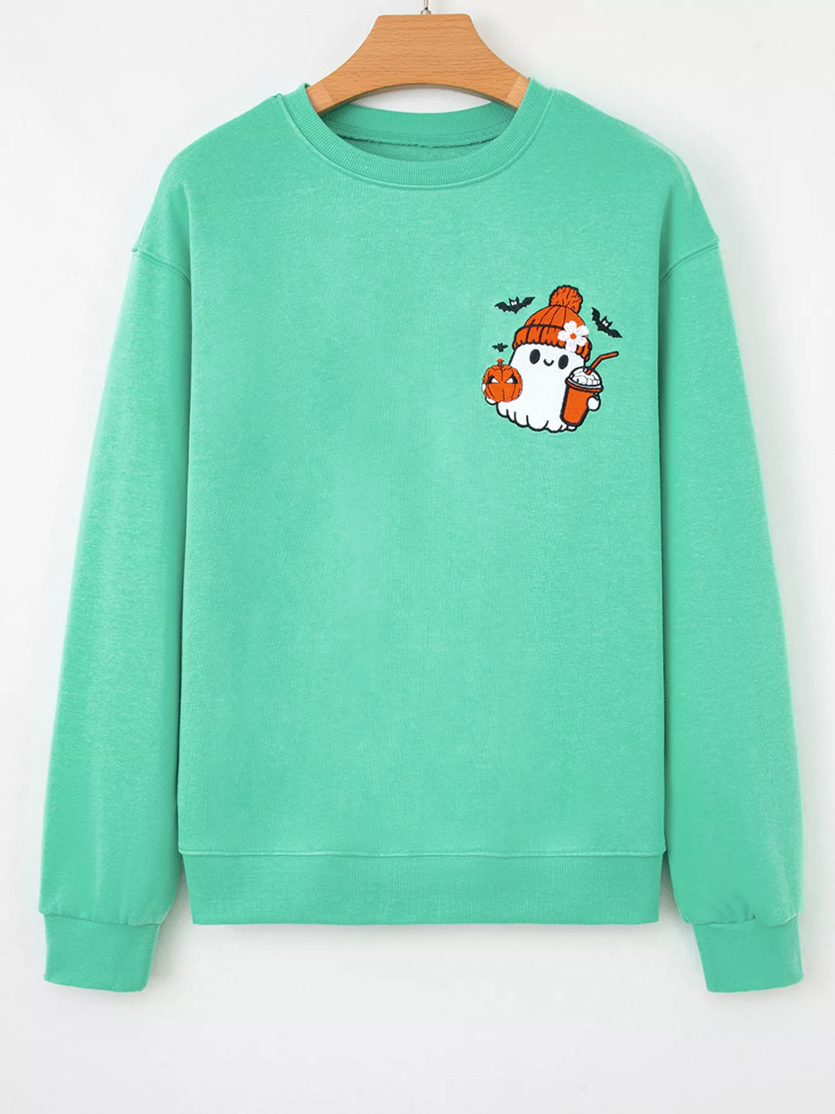 Halloween Ghost Embroidered Casual Sweatshirt – Mayce Halloween Edit