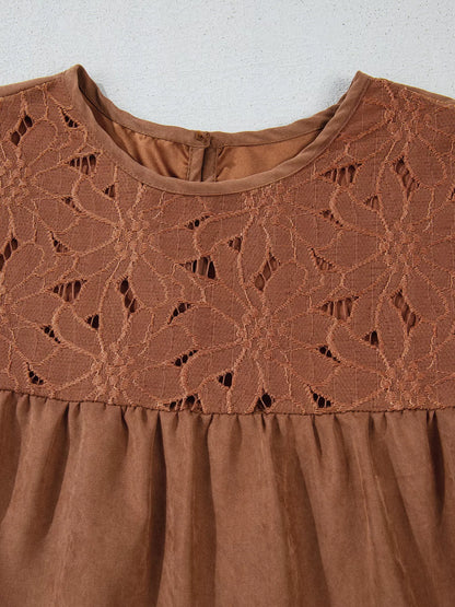 Floral Lace Crochet Tiered Ruffled Mini Dress – Mayce Halloween Edit