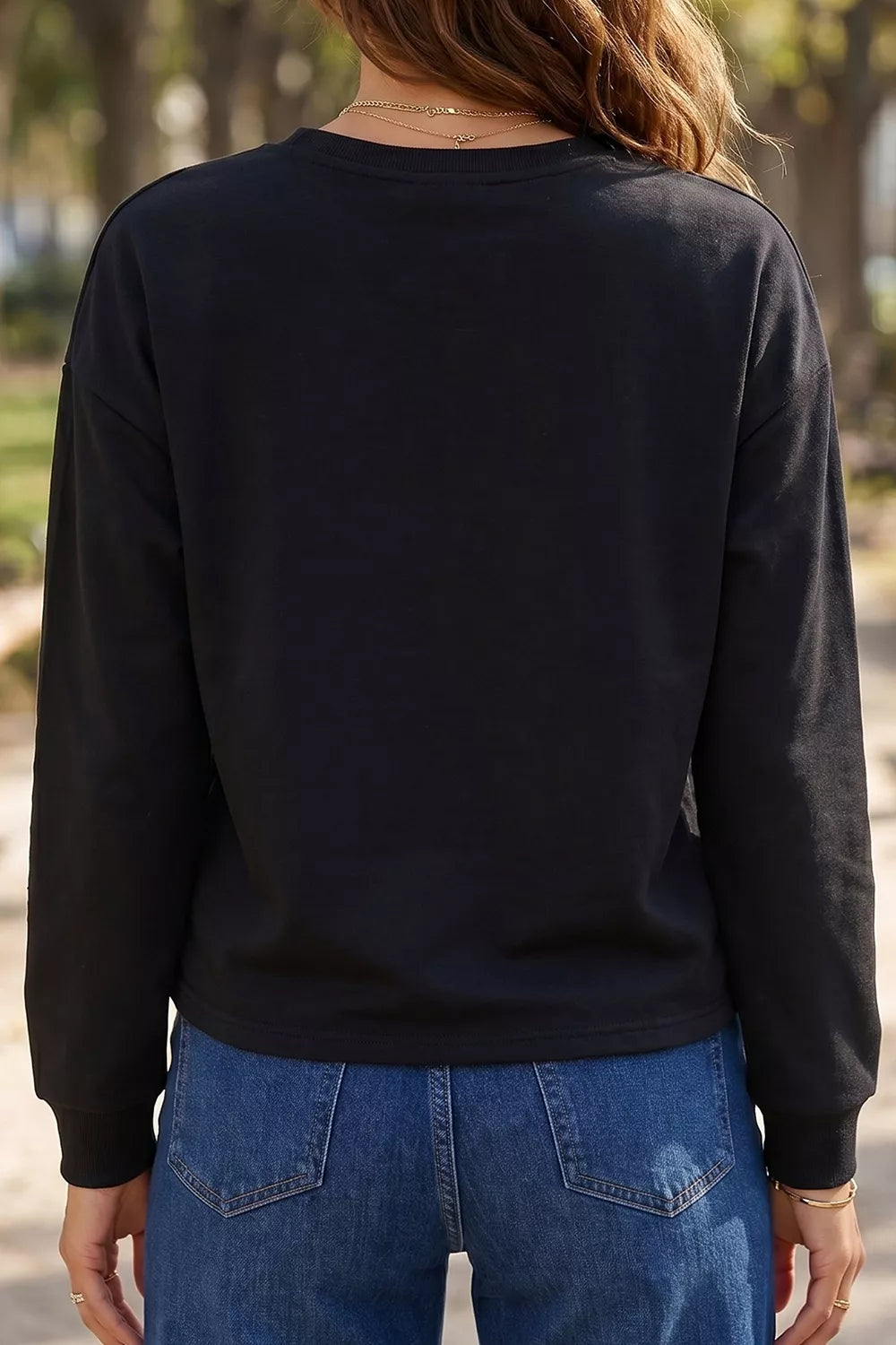Rhinestone Pumpkin Long Sleeve Sweatshirt – Mayce Halloween Edit