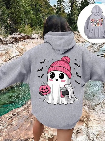Full Size Halloween Graphic Long Sleeve Hoodie Plus Size – Mayce Halloween Edit