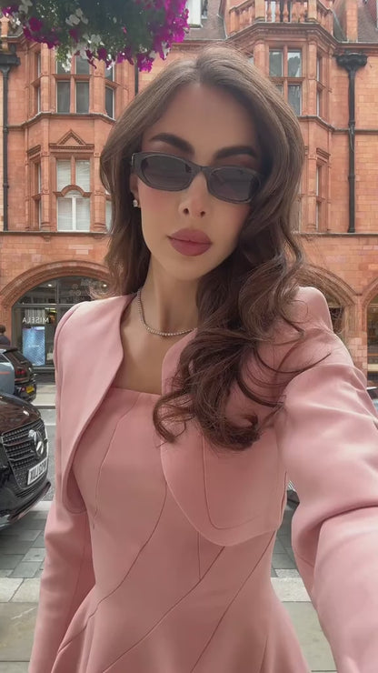 Evelyn Uzun Kollu Midi Elbise