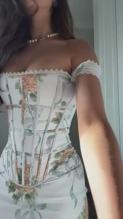 Aurora Floral Midi Elbise